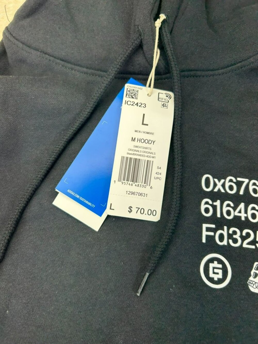 Adidas Originals Into the Metaverse Hoodie Mens L Black NWT Limited Bored Ape BA - Picture 3 of 3